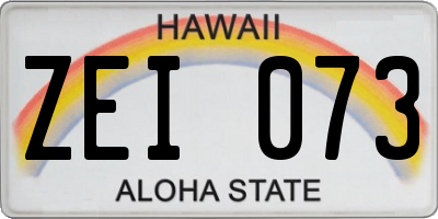 HI license plate ZEI073