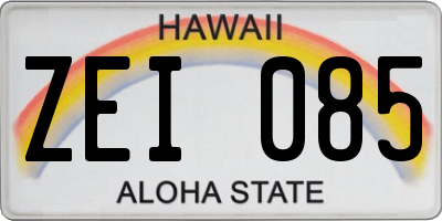 HI license plate ZEI085