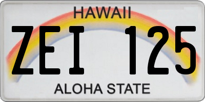 HI license plate ZEI125