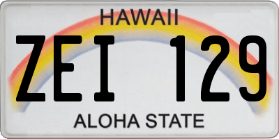 HI license plate ZEI129