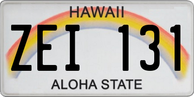 HI license plate ZEI131
