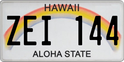HI license plate ZEI144