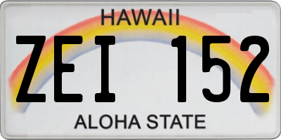 HI license plate ZEI152