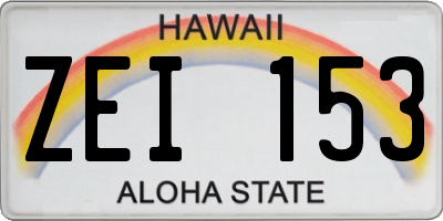 HI license plate ZEI153