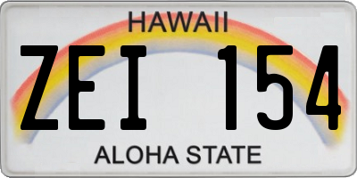 HI license plate ZEI154