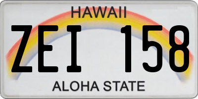 HI license plate ZEI158