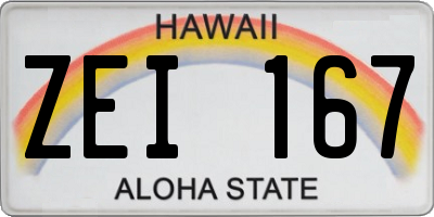 HI license plate ZEI167