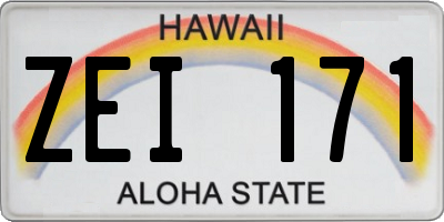 HI license plate ZEI171