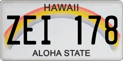 HI license plate ZEI178
