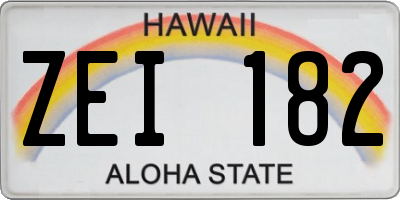HI license plate ZEI182