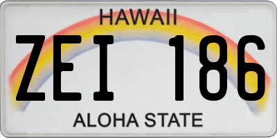 HI license plate ZEI186