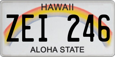 HI license plate ZEI246