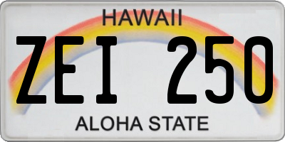 HI license plate ZEI250