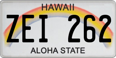 HI license plate ZEI262