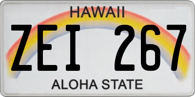 HI license plate ZEI267