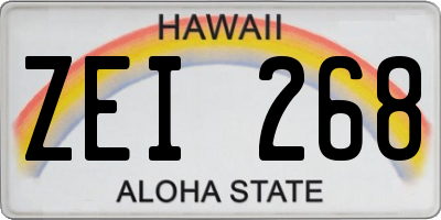 HI license plate ZEI268