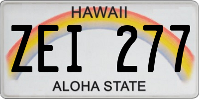HI license plate ZEI277
