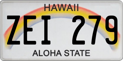HI license plate ZEI279