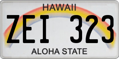 HI license plate ZEI323