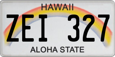 HI license plate ZEI327