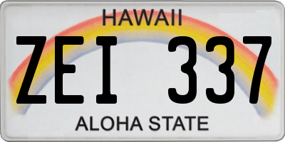 HI license plate ZEI337