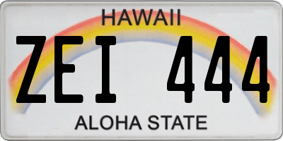 HI license plate ZEI444