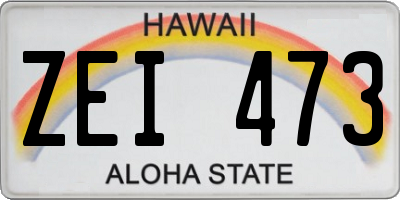 HI license plate ZEI473