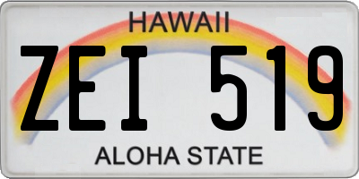 HI license plate ZEI519