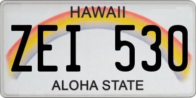 HI license plate ZEI530