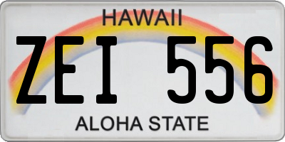 HI license plate ZEI556
