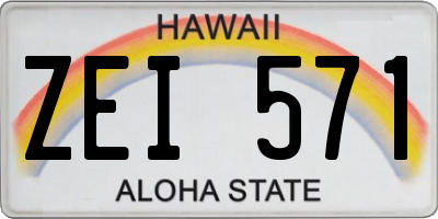 HI license plate ZEI571
