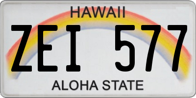 HI license plate ZEI577