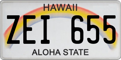 HI license plate ZEI655