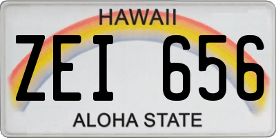 HI license plate ZEI656