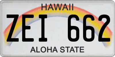 HI license plate ZEI662
