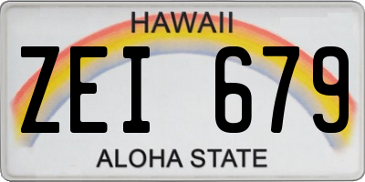 HI license plate ZEI679