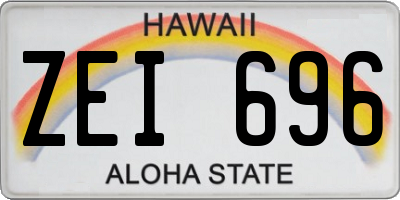 HI license plate ZEI696