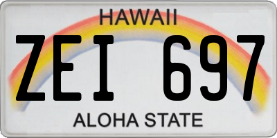 HI license plate ZEI697