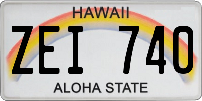 HI license plate ZEI740
