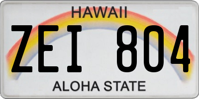 HI license plate ZEI804