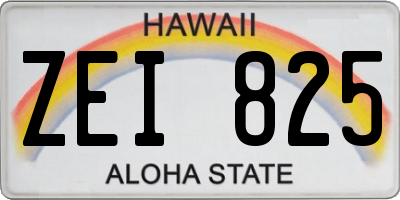 HI license plate ZEI825