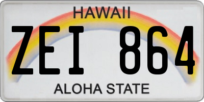 HI license plate ZEI864