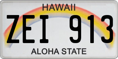 HI license plate ZEI913