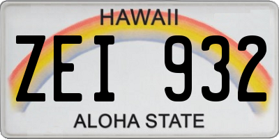 HI license plate ZEI932