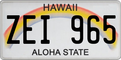 HI license plate ZEI965