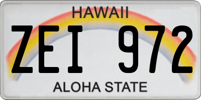 HI license plate ZEI972