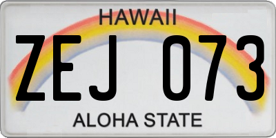 HI license plate ZEJ073
