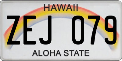 HI license plate ZEJ079