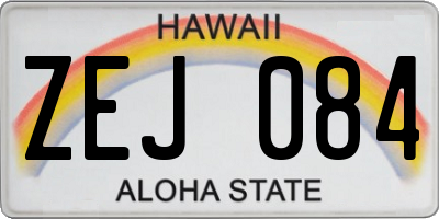 HI license plate ZEJ084