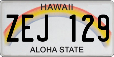 HI license plate ZEJ129
